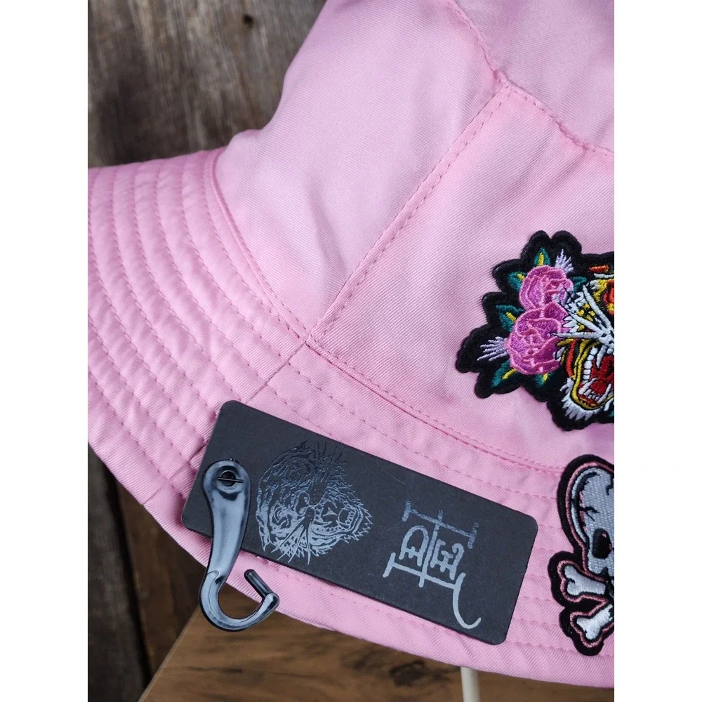 Ed Hardy Bucket Hat Pink Love Kills Slowly Y2K